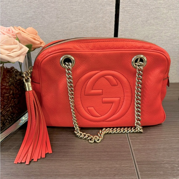 Gucci Small Soho Double Chain Shoulder Bag in Begonia Pink 308983 PRICE IS FIRM - Picture 5 of 16